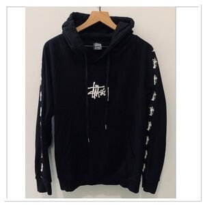 Stussy Graphic Hooded Sweatshirt Black White Medium/Large